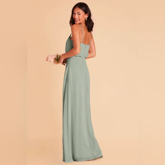 NWT Birdy Grey, Gwennie Dress, 1X, Sage, Chiffon Bridesmaid Formal Dress POCKETS - Picture 2 of 6